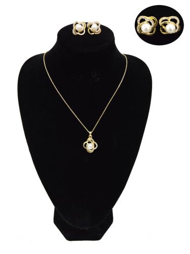 Подвеска на цепочке и серьги гвоздики / GTE-33 /уп 12/