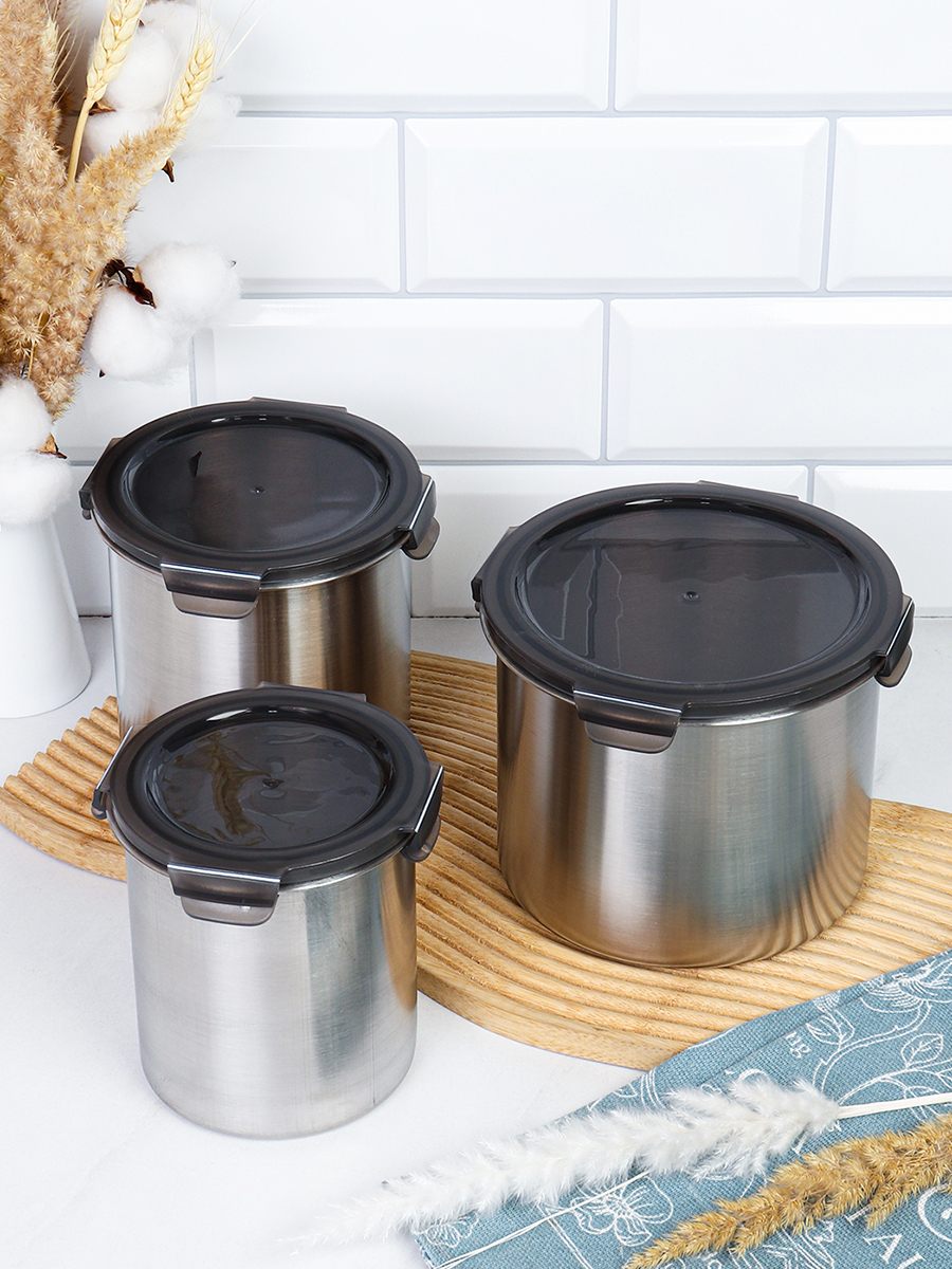 Салатники с крышкой 3 предмета /900/1200/1800 мл/ S-111 /уп 36/