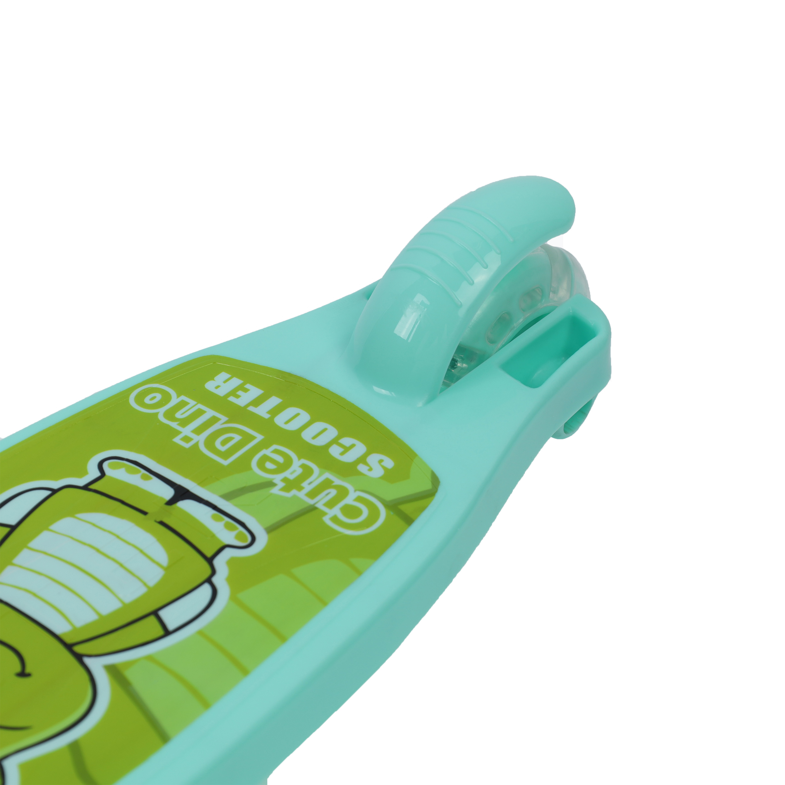 Самокат трехколесный облегчённый для детей от 3-х лет Yeenot GT105-2, нагрузка до 25кг, вес 1,2кг, светящиеся колёса 110мм, цвет зелёный Дино БК/уп13