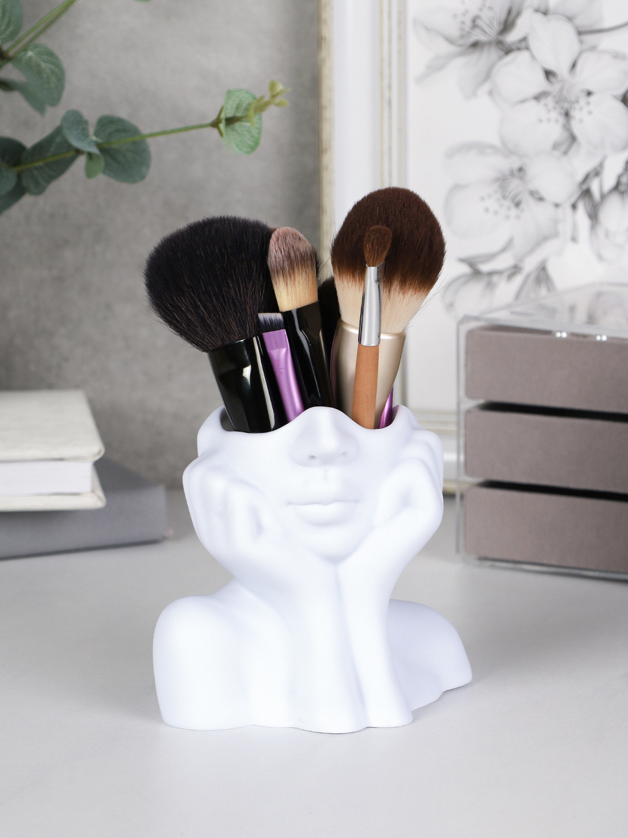 Статуэтка кашпо Лицо 11х13х8 см / NTJ001 /уп 150/белая