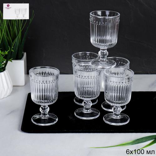 Рюмка 6 штук 60 мл на ножке прямая / F207-1A /уп 24/