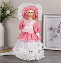 Сувенир коллекционный 45 см Розовое платье / 16988-5 /уп 24/ 616666