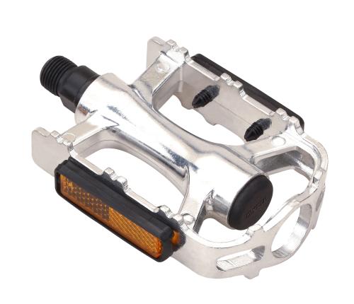 Педаль MTB MIXIEER MX-P818, 9/16 резьба, ALU корпус, сталь. подшипник, 108х80мм, с рефлектором, 2S ось, картридж, silver, 1 пара /уп50/