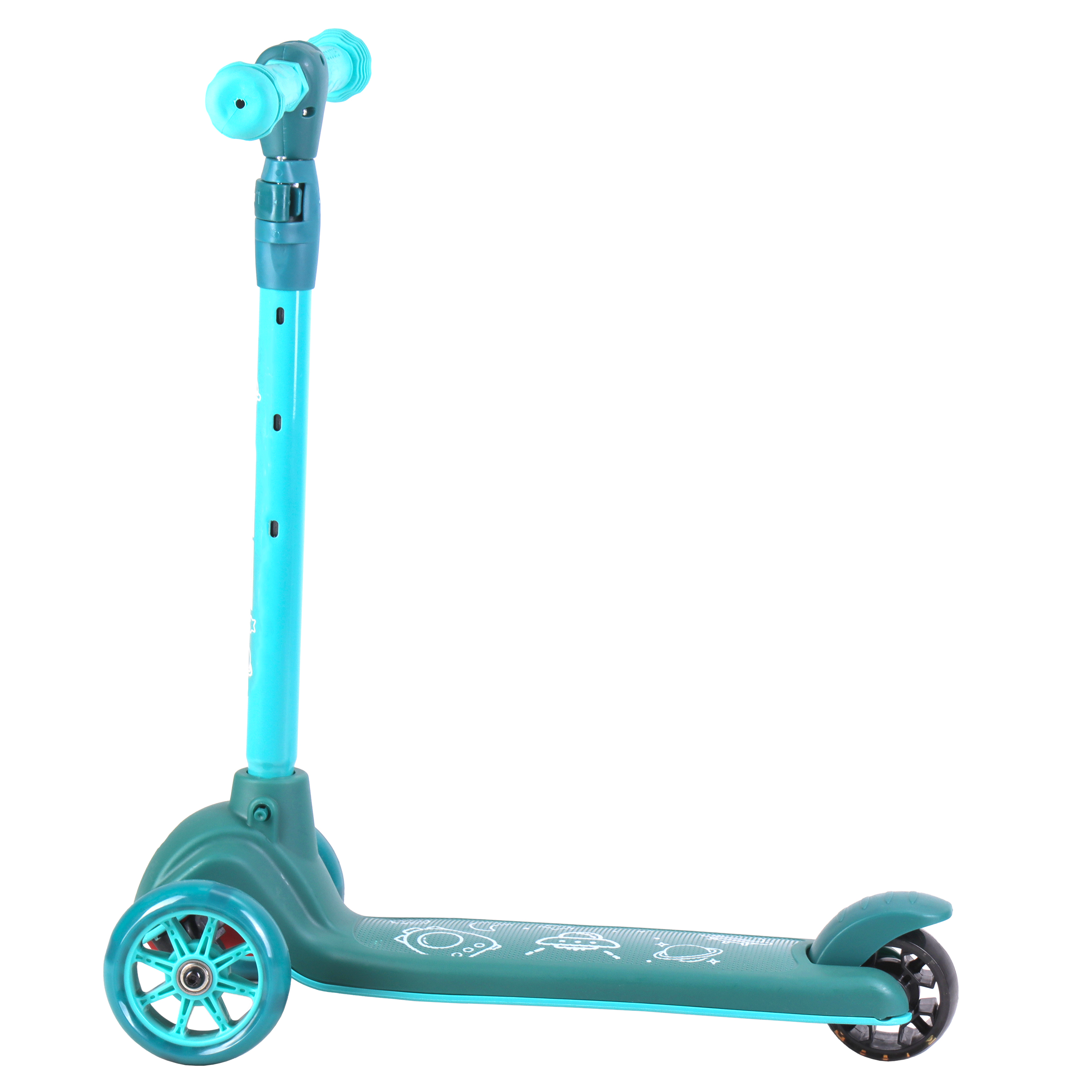 Самокат 3-х колесный COMIRON SUNNY / GT806-10 /уп 10/ зеленый космос