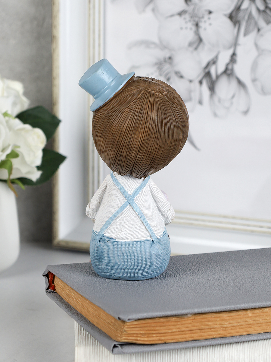 Фигурка Мальчик/Девочка с лавандой висячие ножки 2 штуки набор 22 см / 9935 /уп 60/