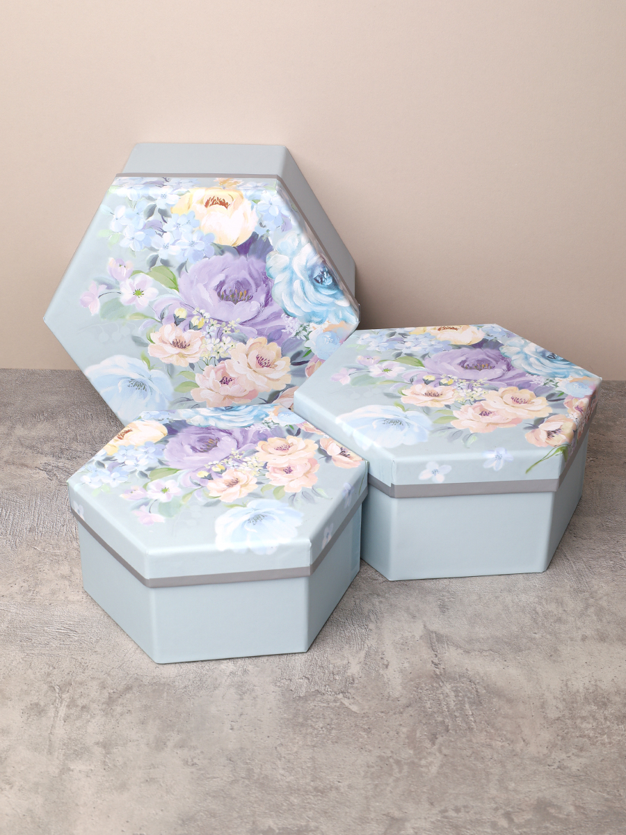 Коробка подарочная 3 штуки / 1164 /уп 24/13.7*15.7*7/15.7*18*8/17.5*20*9cm