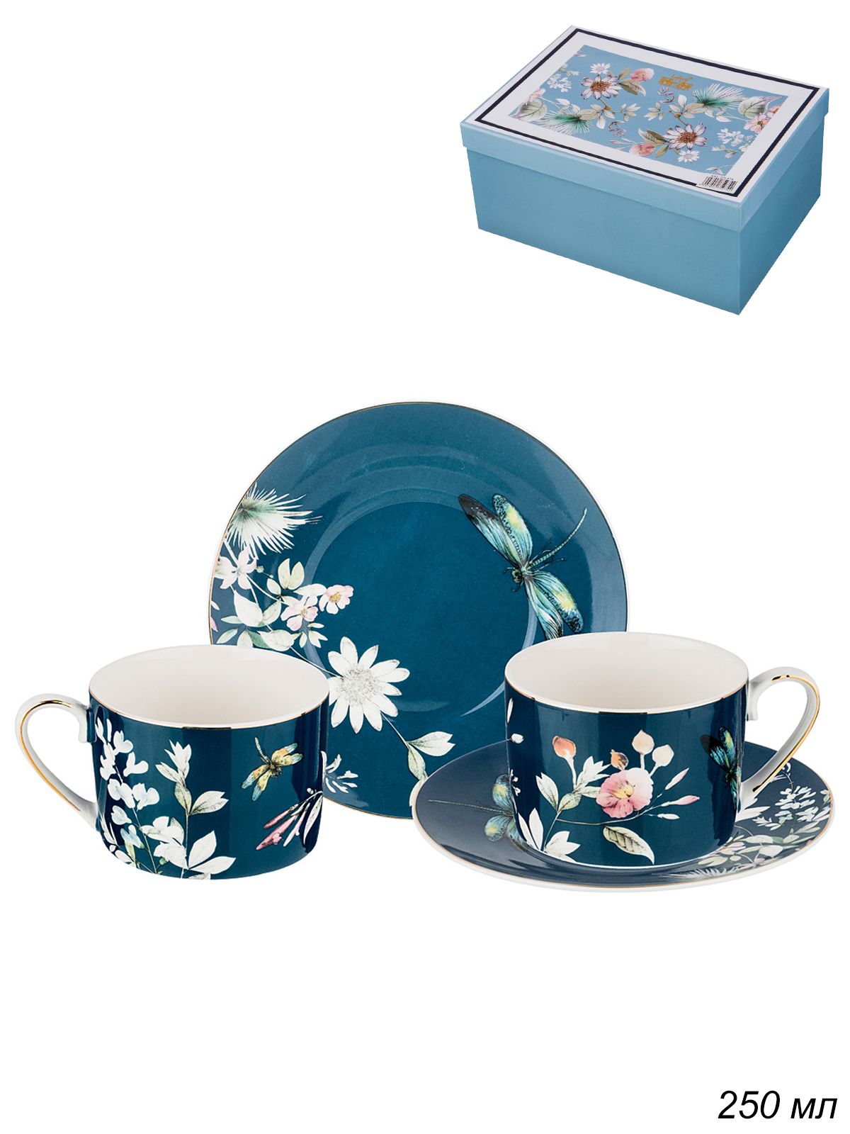 Чайный набор 4 предмета 250 мл Летний вечер / 275-1021 /уп 12/