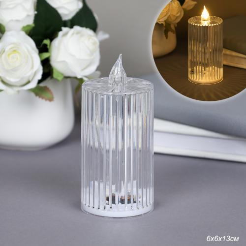 Свеча светодиодная 13х6 см / VFR-117 /уп 12/288/прозрачная