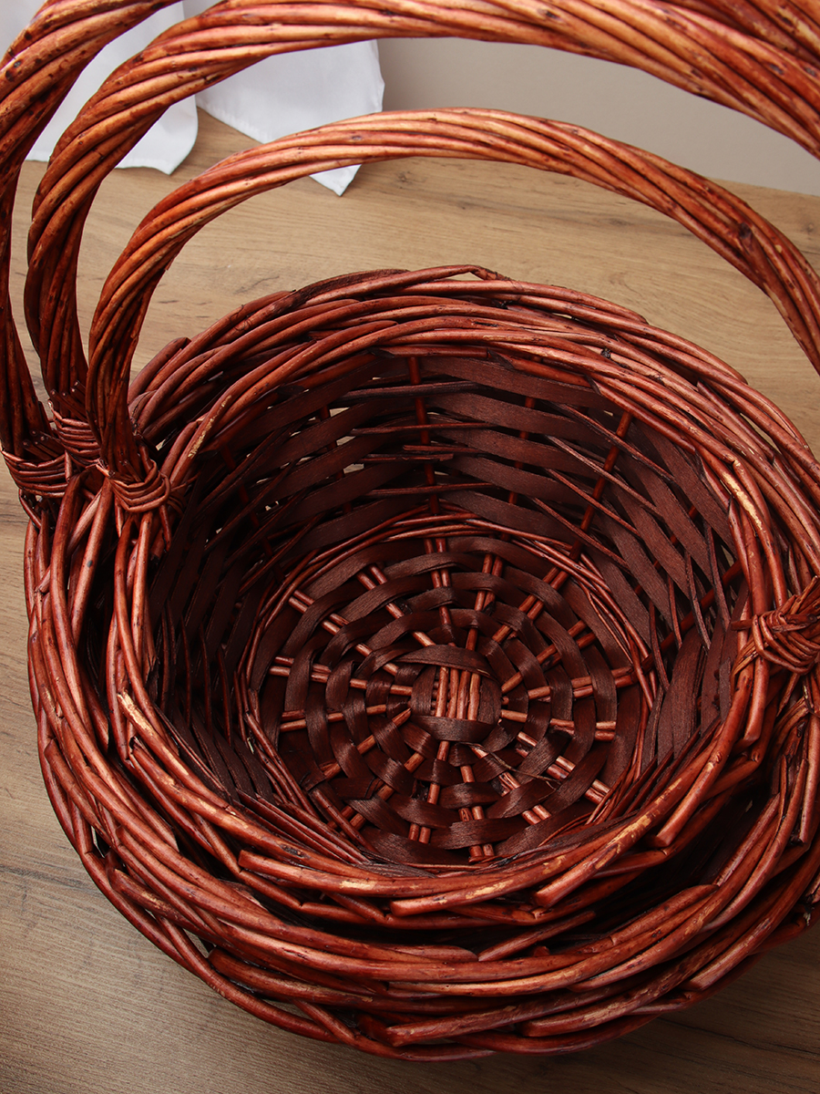 Корзина плетеная 3 штуки 34х34х14/28х28х12/23х23х10 см / S/3 22-41 /уп 28/круглая 734765