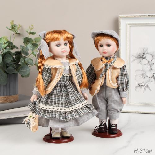 Сувенир коллекционный Мальчик и Девочка 2 штуки набор 31 см / 1213-6 /уп 24/644613