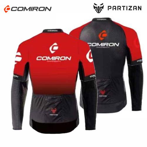 Веломайка/джерси с длинным рукавом красная спина и грудь / CM-004 Размер XS /уп 1/утепленная