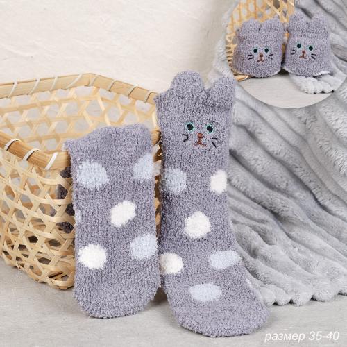 Носки женские флисовые р. 35-40 Лапки новогодний №4 / MNZ-16/4 /уп 12 /700654