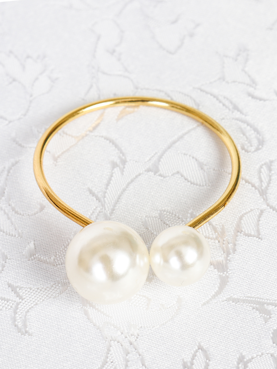 Кольца для салфеток 6 штук Бусины Золото / JG03 /уп 200/ 8 марта/ подарок для женщины