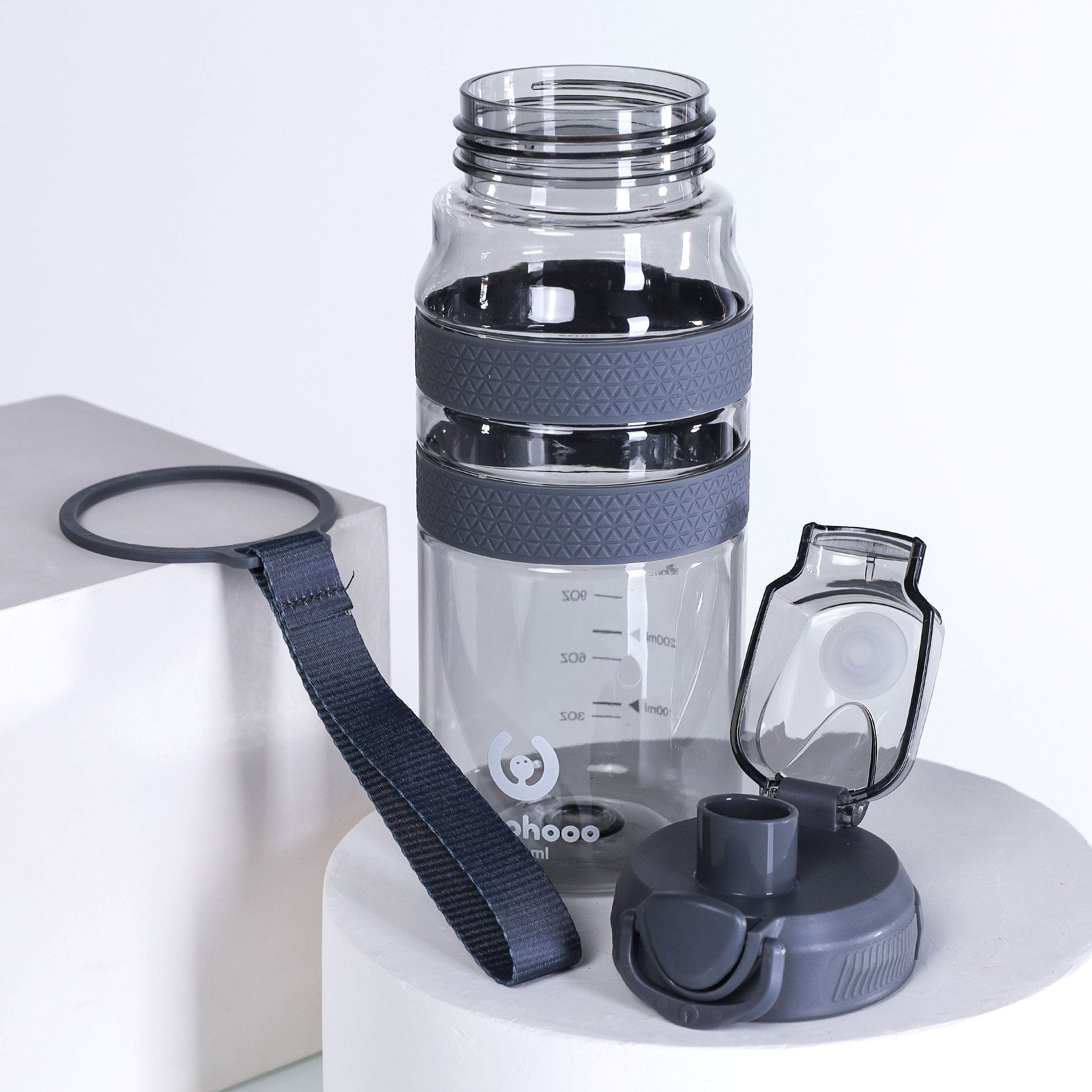 Бутылка для воды Woohooo H2O 850 ml / Пищевой PP / Серый / уп 60 / АКЦИЯ