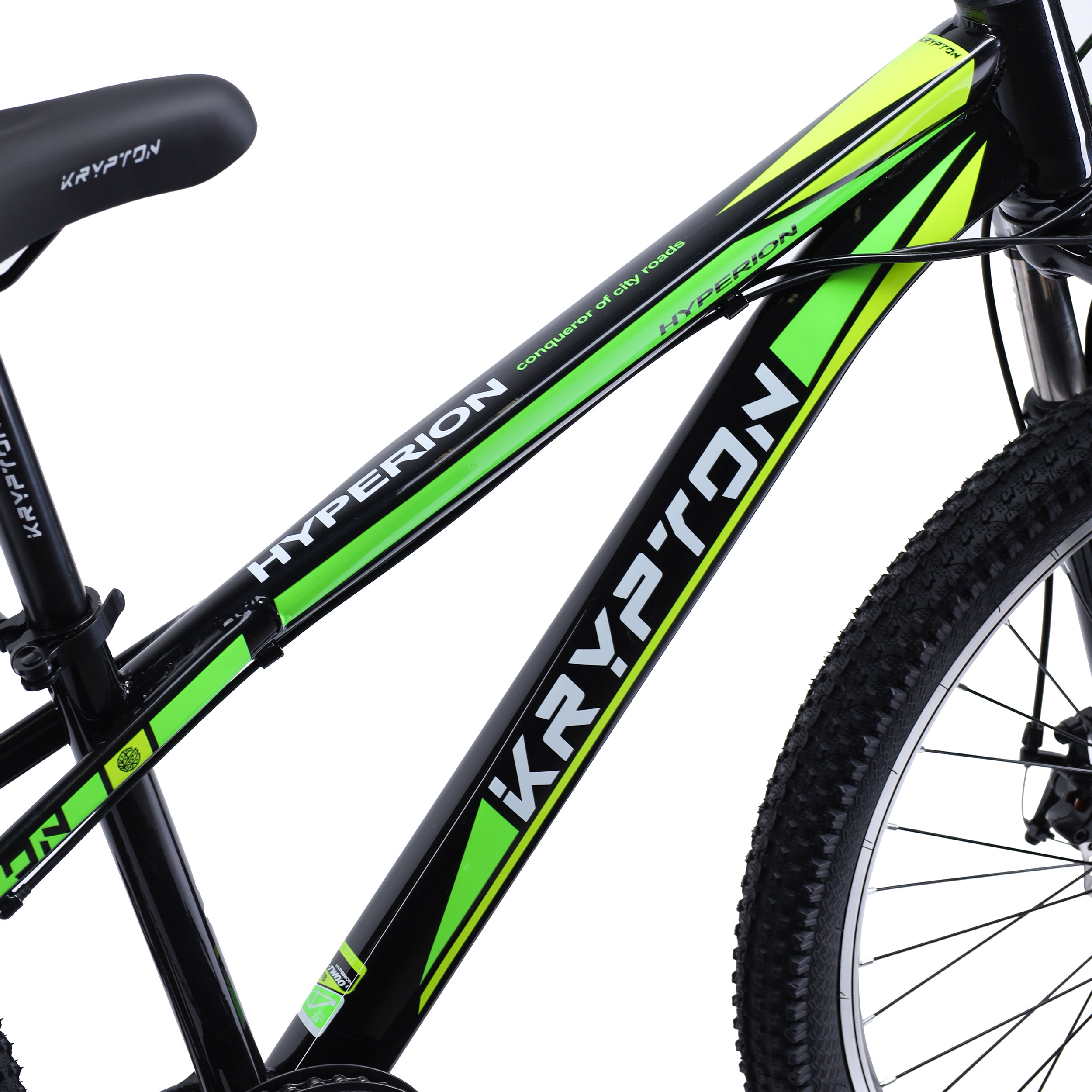 Велосипед 24" Krypton Hyperion KH10BGY24 7sp чёрный зелёный