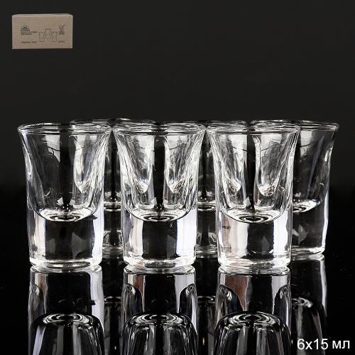 Стопка 6 штук 15 мл Круглое дно / Y302 /уп 48/*