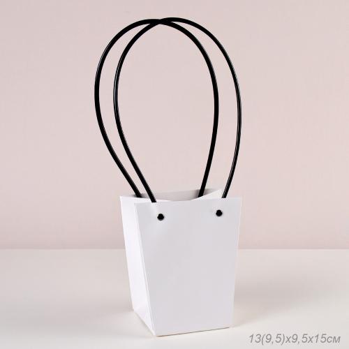 Пакет подарочный для цветов трапеция 15х13х9,5х9,5 / 904-2 /уп 10/400/белый