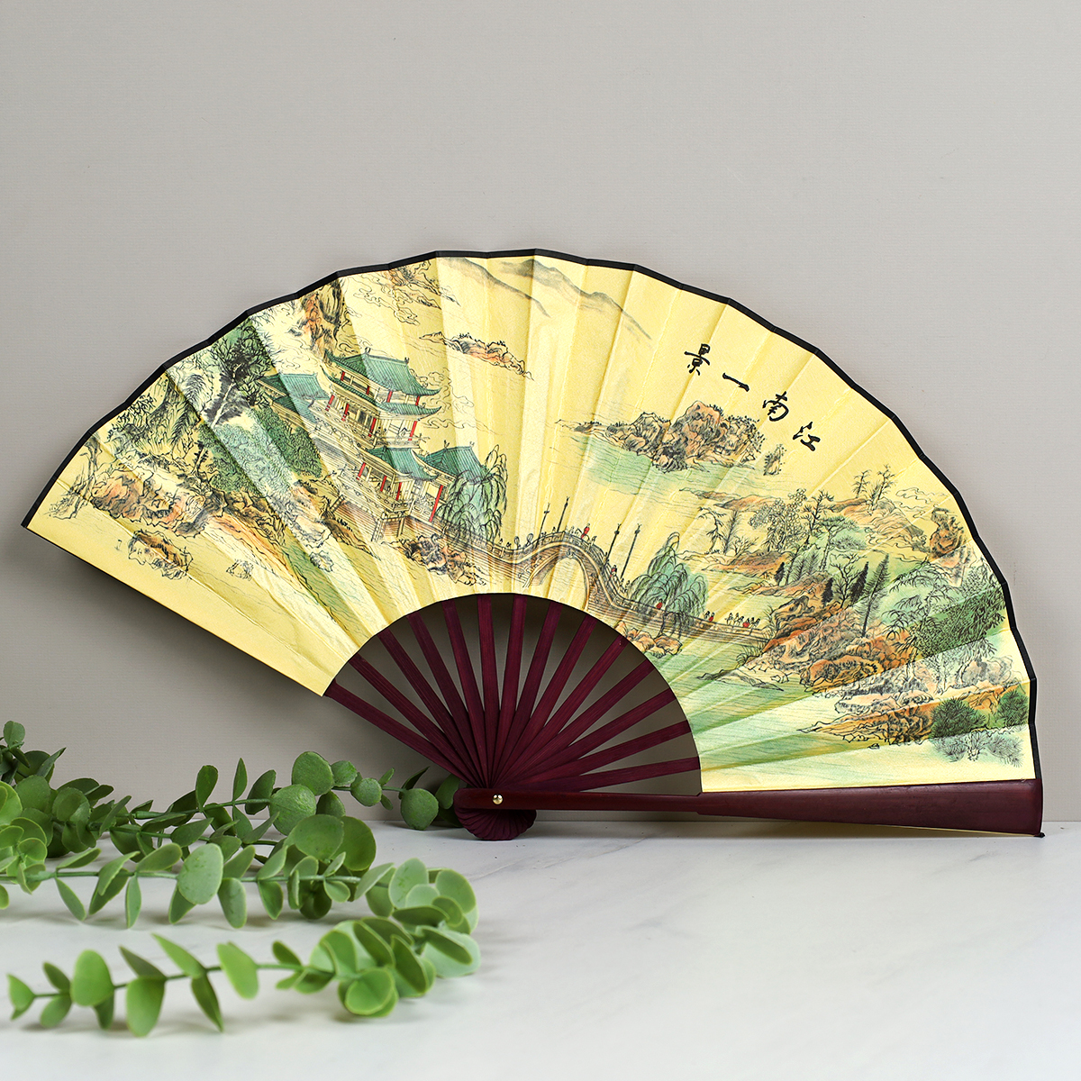 Веер 33 см бамбуковая основа / 622-10 /уп 5/400/