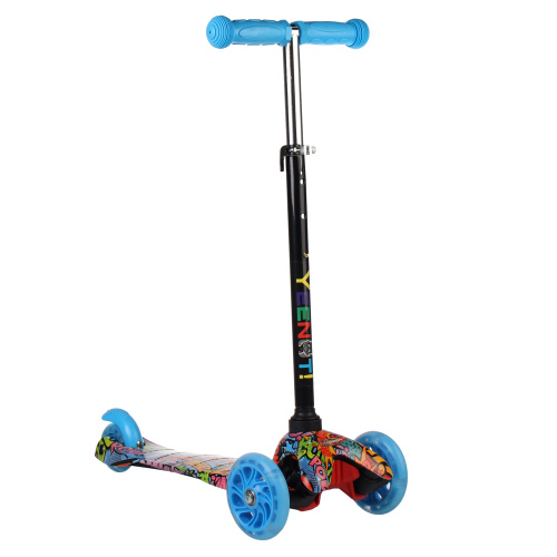 Самокат трехколесный для детей от 2-х лет Yeenot GT4105P48, нагрузка до 30кг, вес 1,8кг, светящиеся колёса PU 110мм, цвет граффити FRRR БК/уп10
