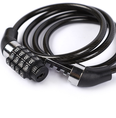 Замок тросовый кодовый KRYPTON J01-6x1000, 4 разряда, 6х1000мм, сменный код, вес 120 гр. /уп 100/200/