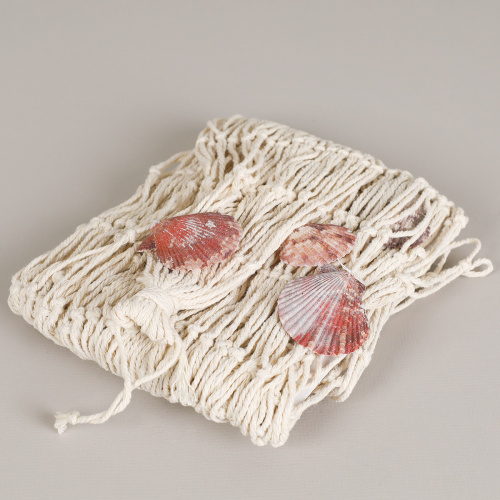 Сеть декоративная 1х2 м бежевый с ракушками / F331 /уп 100/