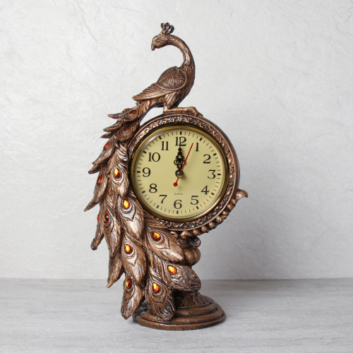Часы статуэтка Павлин 35 см / 9024A /уп 16/