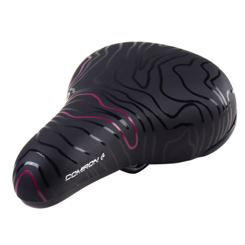 Седло велосипедное детское COMIRON FIL N964P 235x155, Технологии: ED, Верх: PU принтованный, Цвет: Чёрный+Розовый/уп 40/