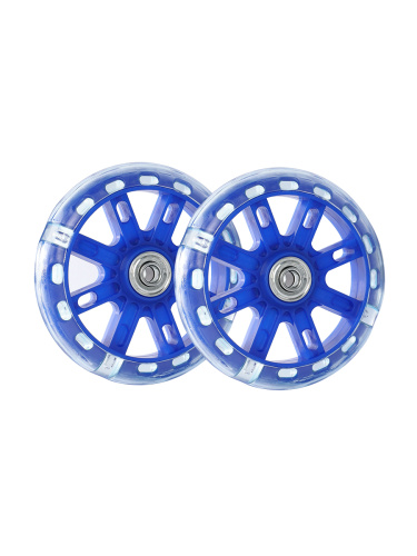 Комплект опорных колес без кронштейна, подшипник, светящиеся колеса Синий 2шт/ HF-042-BL / уп 50