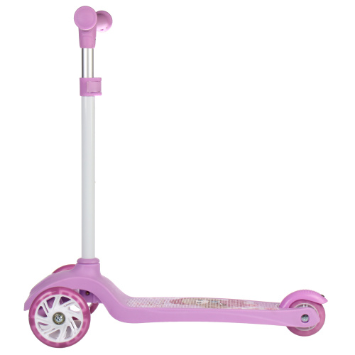 Самокат трехколесный облегчённый для детей от 2-х лет Yeenot GT2018-3, нагрузка до 30кг, вес 1,4кг, светящиеся колёса PU 110мм, цвет Певица БК/уп10