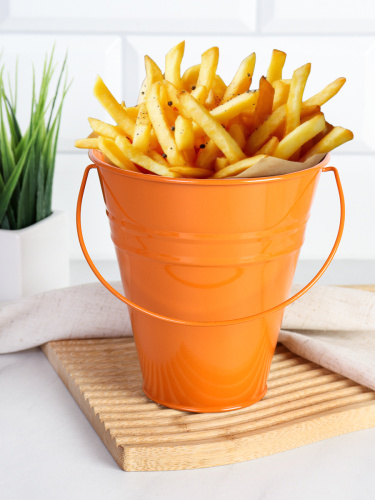 Ведерко для сервировки 12х13х6,5см / O-YW29841 /уп 144/ Оранжевое