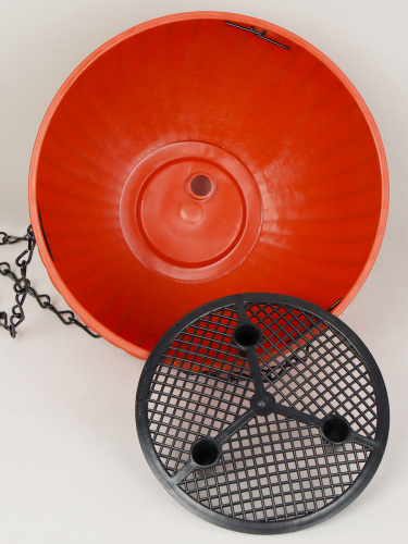 Кашпо подвесное пластик 16х11 см ОРАНЖЕВЫЙ 1,2 литра / P7207 /уп 160/753929     