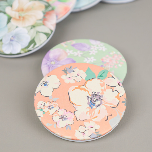 Зеркало карманное 7 см Цветы / CW419-5 /уп 12/480/