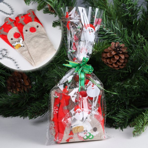 Подарочный набор Новогодний № 27 / Носки + магнитик ЛОШАДЬ /