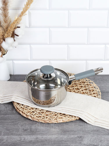 Ковш1.7л Элиос / LB-S-1106-8B-1,7 /уп 1/ индукция/ ручки с силиконом/ Гофрокороб/ KISIGA