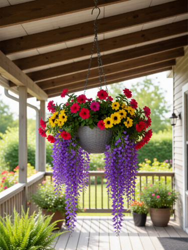 Кашпо подвесное пластик 16х11 см СЕРЫЙ 1,2 литра / P7207 /уп 160/753929     