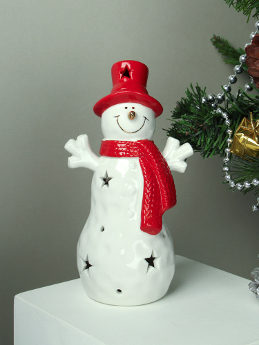 Фигурка Снеговик с подсветкой новогодний 16 см / FP23594 /уп 48/LED
