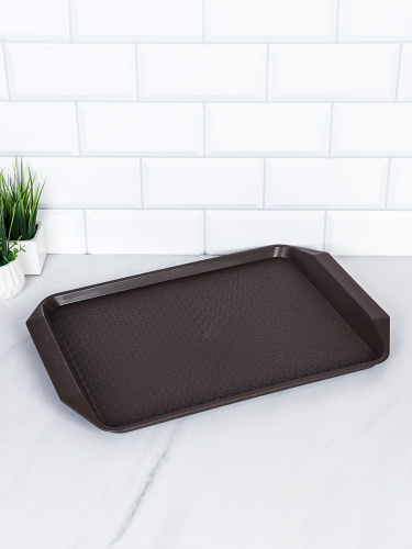 Поднос антискользящая поверхность 30х43 см / 803 /уп 50/ коричневый