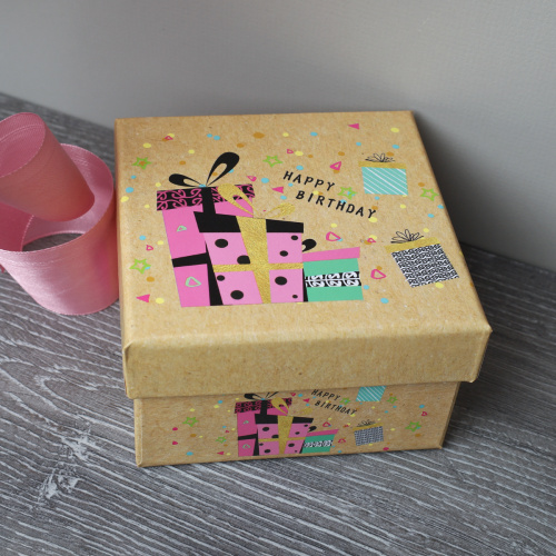 Коробка подарочная 9х9 см / S111-SY557 /уп 12/216/микс