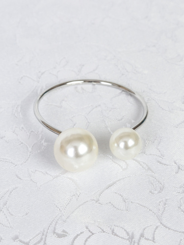 Кольца для салфеток 6 штук Бусины Серебро / JG03-3 /уп 200/ 8 марта/ подарок для женщины