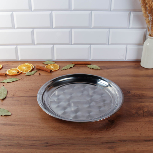 Поднос круглый 30 см металл /h=2.5 / HD-585 /уп 100/ 0.218