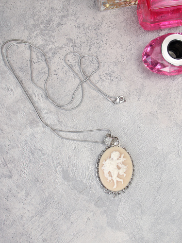 Подвеска-кулон на цепочке 80 см Ангел / 51/16/85 /уп 12/серебро