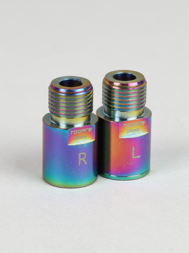 Удлинитель оси педалей велосипеда на 20мм. TOOPRE PDE-20. Цветной /уп 25/