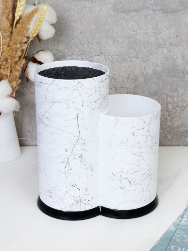 Подставка для ножей двойная белая / PPKW2 /уп 12/ матовая