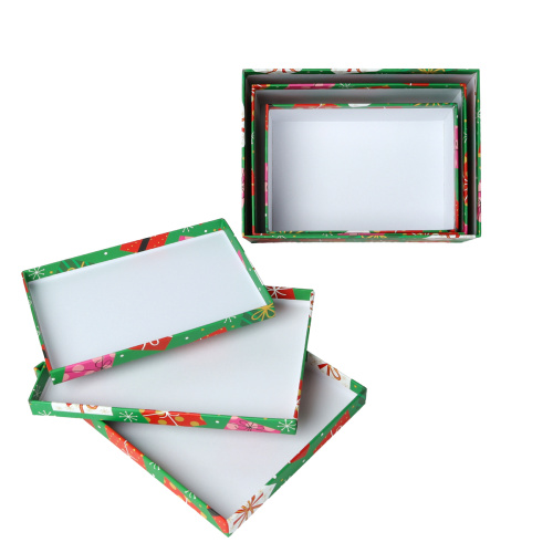 Коробка подарочная Прямоугольная 3 штуки набор Новый год / M10-226 /уп 30/19*13*7.5/ 21*15*8.5/23*16.5*9.5 