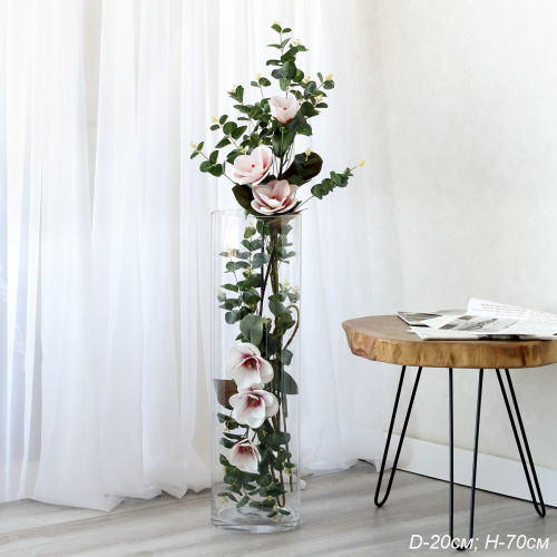 Ваза Цилиндр для цветов 20х70 см напольная / F-2070 /уп 6/ СКИДКА НА КОРОБ 11%