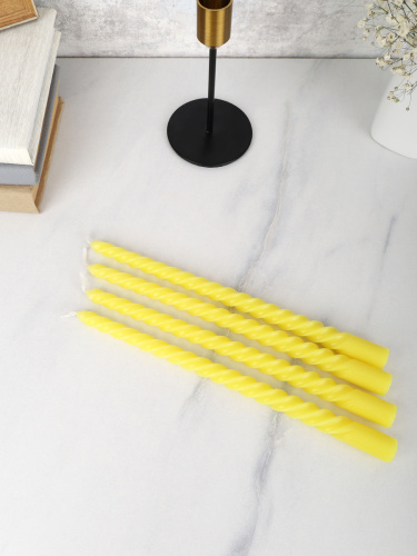 Свеча стержень 4 штуки 25 см арома / G-304 /уп 144/ лимон