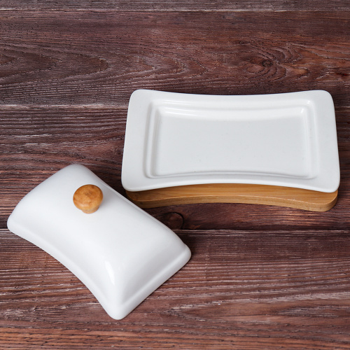 Масленка 18,5 см АКЦИЯ / JK-358 /уп 24/ на деревянной подставке