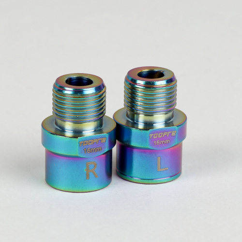 Удлинитель оси педалей велосипеда на 16мм. TOOPRE PDE-16. Цветной /уп 25/