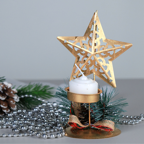 Подсвечник новогодний Звезда 15 см / SF2023-133 /уп 200/Акция