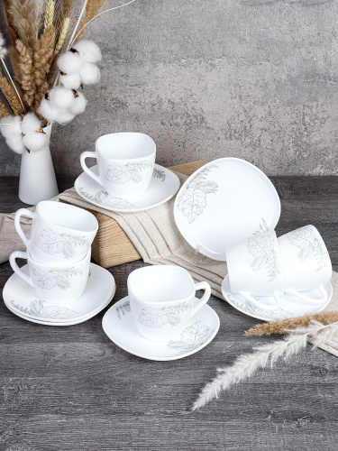 Чайный набор 12 предметов 250 мл квадратная форма / FXB220/FBD220-6A (7463) /уп 8/